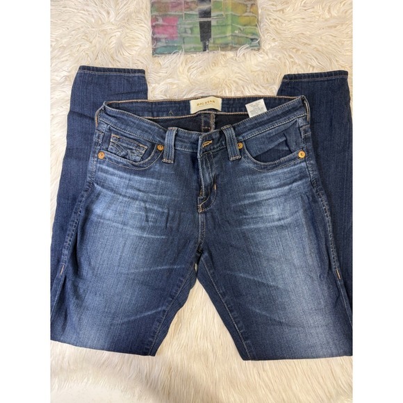 Big Star Denim - Big Star Alex Skinny Jeans Womens 25 Dark Wash Whiskered Denim Mid Rise Stretch